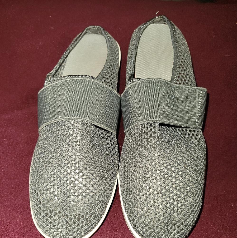 Gray slip on shoes